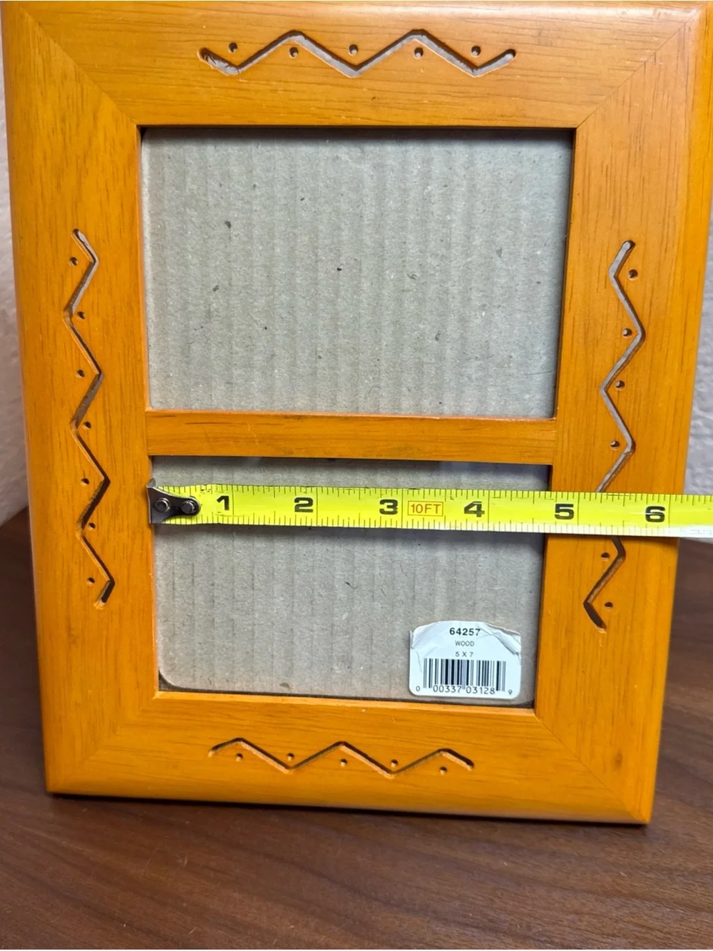 VTG Fetco Teak Wood Double Photo Frame Handcrafted Carved MCM 5